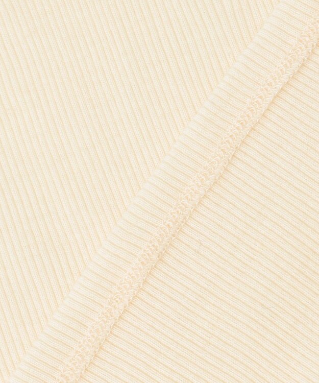 自由区 【洗える】ソフトウールリブボトルネック  カットソー アイボリー系