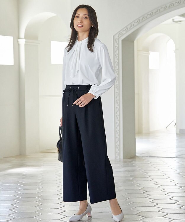 ANY 【2WAY/洗濯機可能】華やぎボウタイブラウス オフ