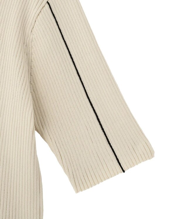 earth music&ecology 【予約】ラインカラーポロニット エクリュ