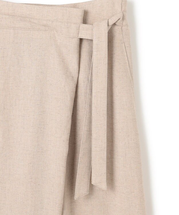 BEIGE， 【洗える】CAROLE / リネンライクラップワイドパンツ Sand