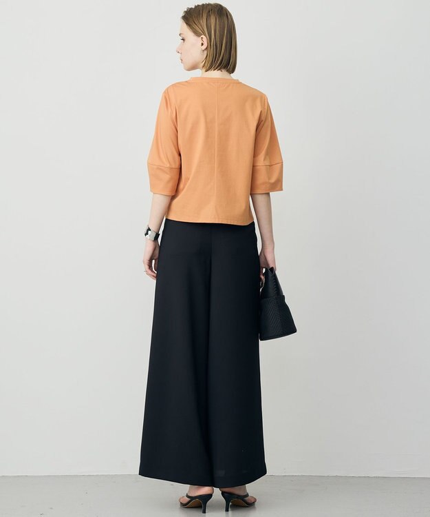 ICB L シャツジーナプレーディング ランタンスリーブカットソー ライトセドナ