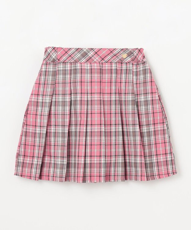 ANY KIDS ラメチェックプリーツスカパン ピンク系