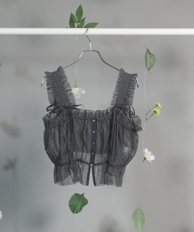 Green Parks ｄａｚｚｌｉｎ　チュールビスチェ Charcoal Gray