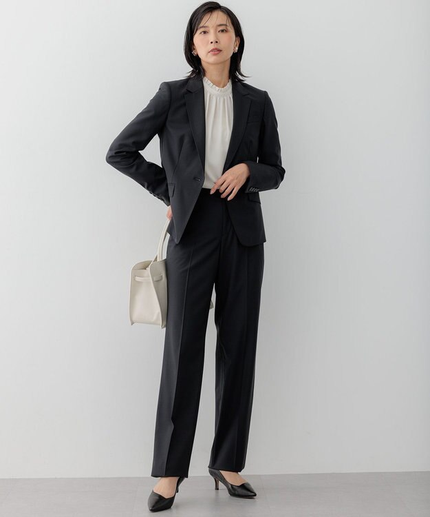 23区 S 【セットアップ対応】ラフィーネウール テーパードパンツ ブラック系