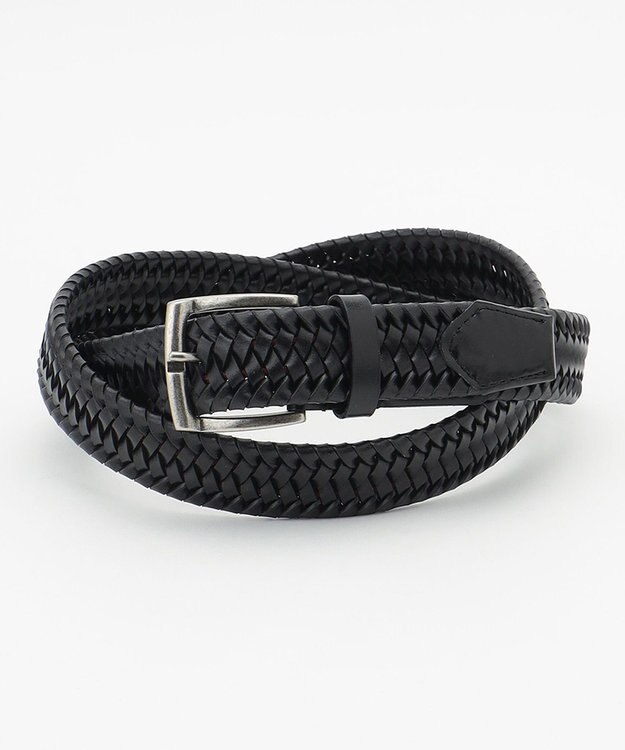 JOSEPH ABBOUD 【キングサイズ・伸びる！】ストレッチレザーベルト ブラック系