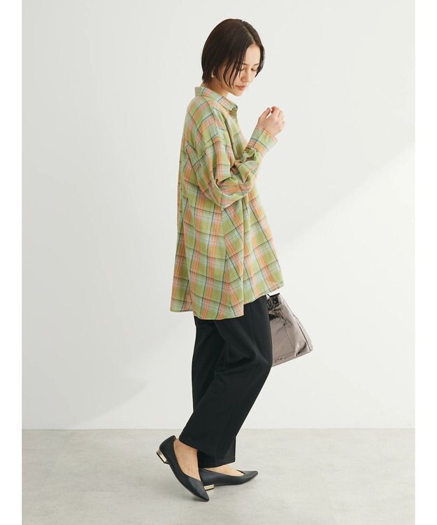 Green Parks チェック柄シャツチュニック Green