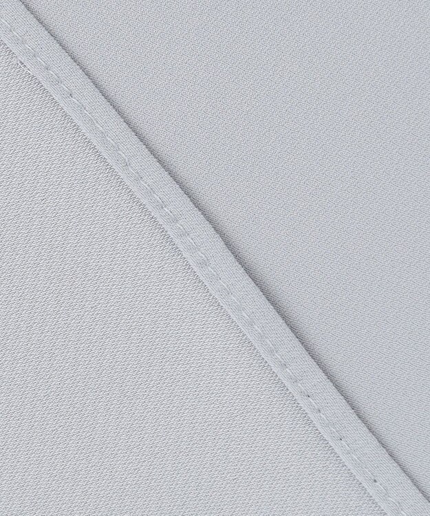 ICB L 【接触冷感・UVケア・速乾・洗える】BackSatinAmunzen ハイネックブラウス サックスグレー系