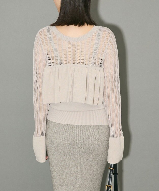 Green Parks ２ＷＡＹ　ラッフル切替ニットトップス Gray