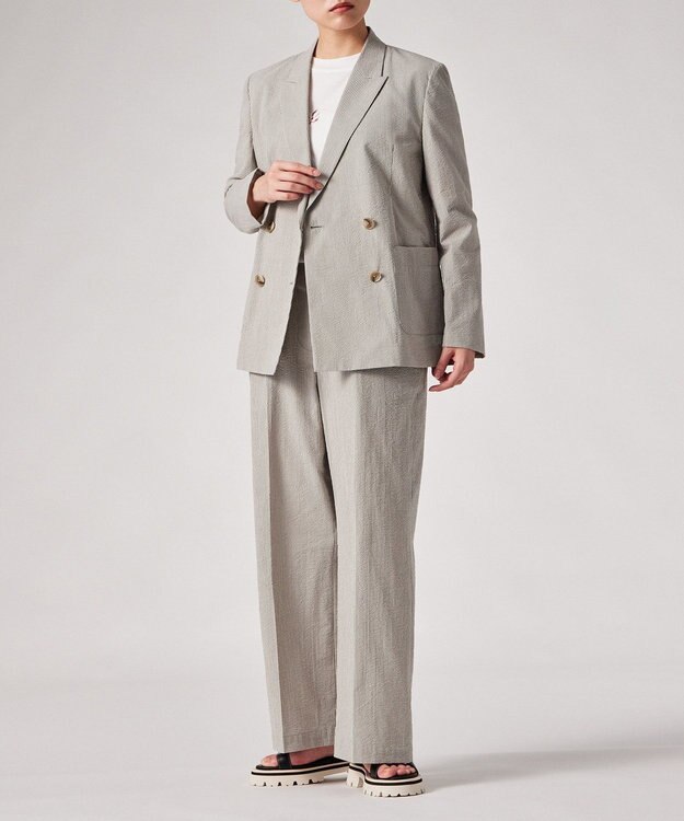 Paul Smith ストライプ シアサッカー ダブルブレスト ジャケット ベージュ