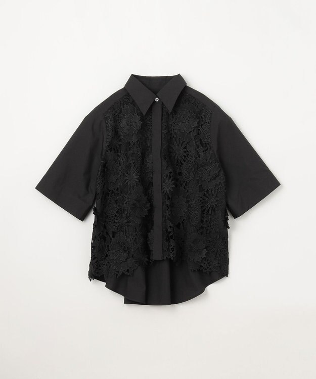 GRACE CONTINENTAL ケミカルフラワードレスシャツ ブラック