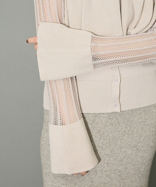 Green Parks ２ＷＡＹ　ラッフル切替ニットトップス Gray