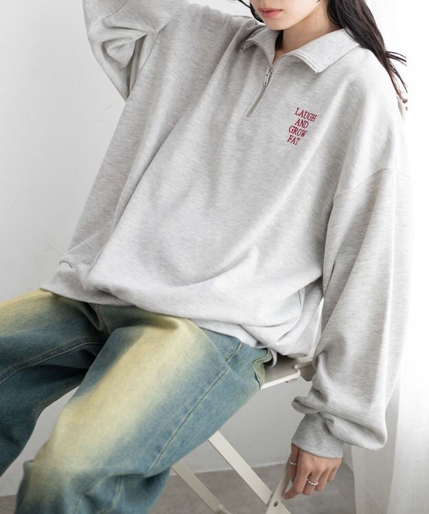 WEGO ハーフジップBIGスウェット 柄4