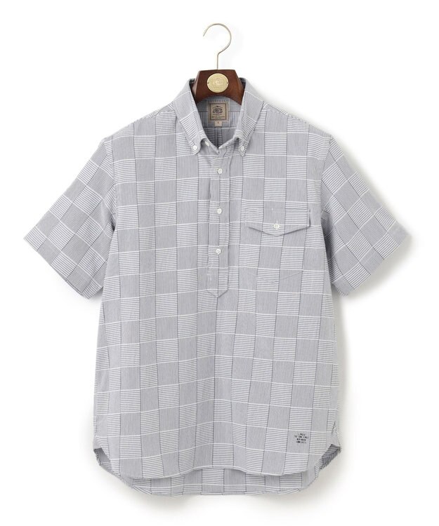 J.PRESS MEN 【クールマックス】パッチワークサッカー プルオーバー ネイビー系9