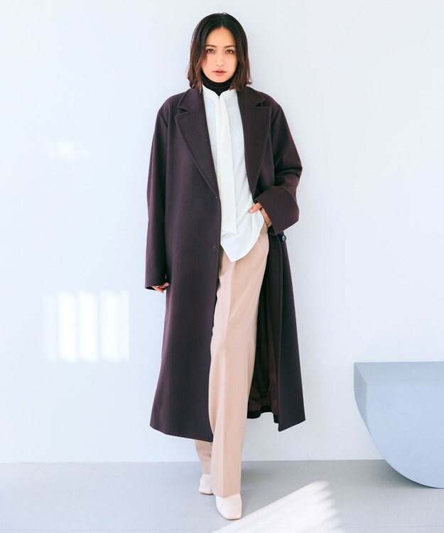 BEIGE， TERNES / フロントジップワイドパンツ Milk tea