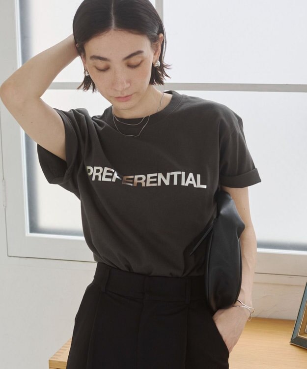 WEGO 【ANGIE VINTAGE】フロッキーロゴプリントTシャツ