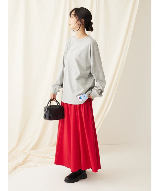 CRAFT STANDARD BOUTIQUE サイドフリルギャザースカート Red