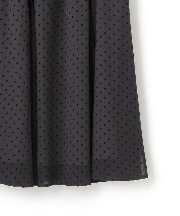 23区 【一部店舗限定/洗える】クレープドットフロッキー スカート ブラック系