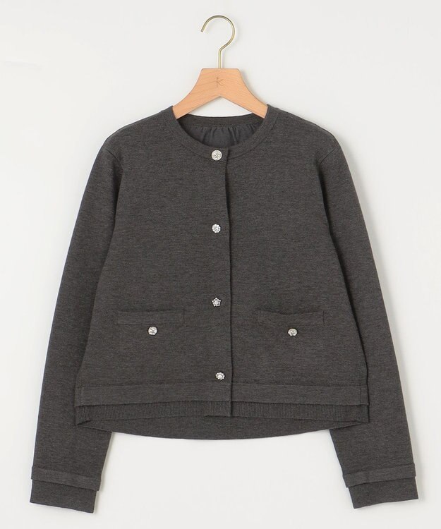 組曲 ビジューニット カーディガン グレー系