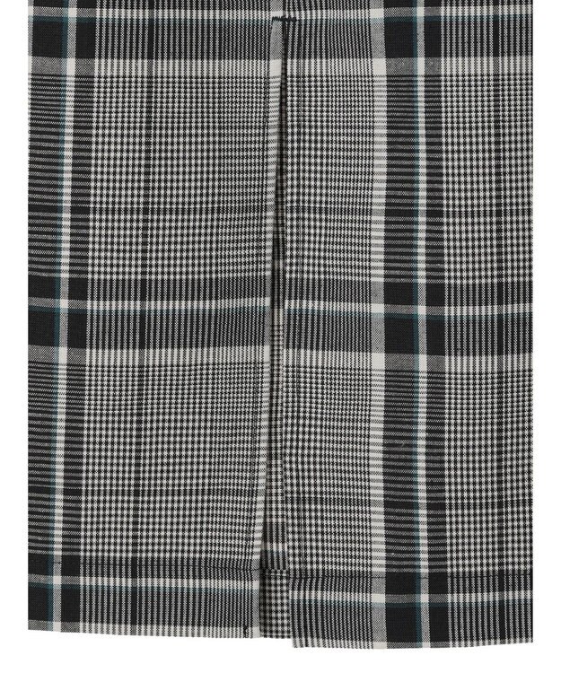 Green Parks 綿麻混バックルベルト付タイトスカート Check Black