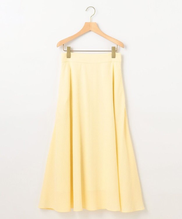 組曲 ステッチストライプドビー フレアスカート シェルイエロー系