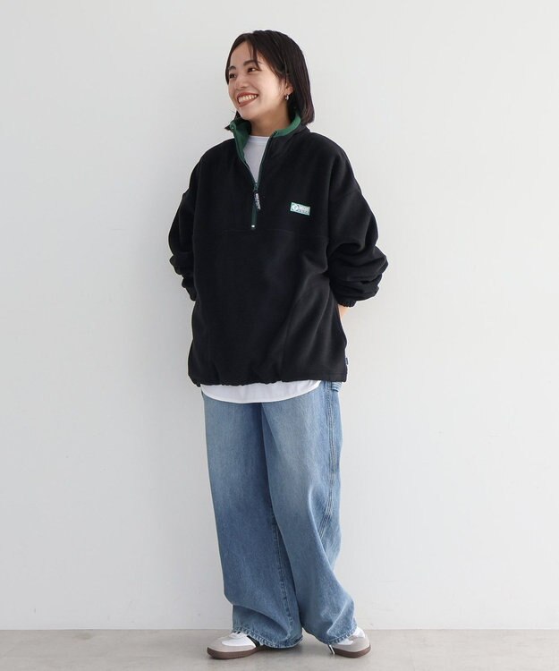 AMERICAN HOLIC Ｄｉｓｃｕｓ／ハーフＺＩＰフリースプルオーバー Black