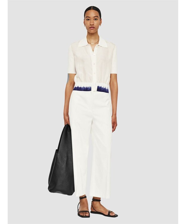 JOSEPH ニットアンドウーヴン　ショートスリーブカーディガン Ivory/Navy