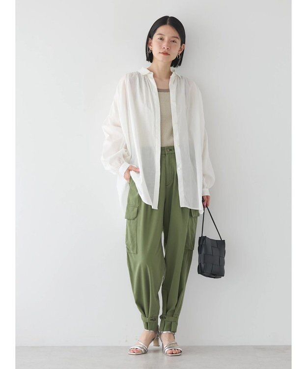 AMERICAN HOLIC カルゼギャザーシャツチュニック Off White