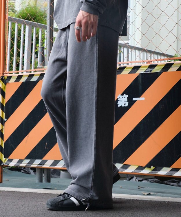 WEGO アシッドウォッシュワイドスウェットパンツ グレーその他