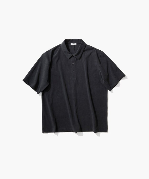 ATON AGING FRESCA PLATE | ルーズフィットポロシャツ - UNISEX CHARCOAL GRAY