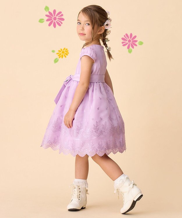 ANY KIDS バックサテンシャンタン ドレス ラベンダー