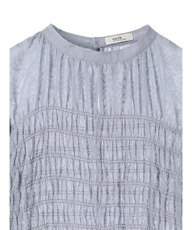 earth music&ecology ジャガードシャーリングプルオーバー Sax