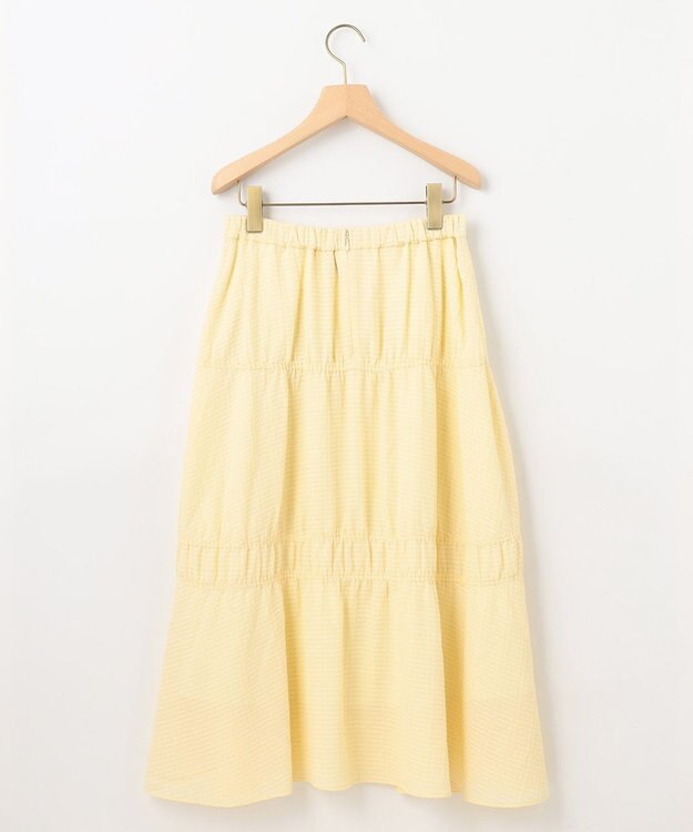 組曲 【WEB限定】ステッチストライプドビー ギャザースカート シェルイエロー系