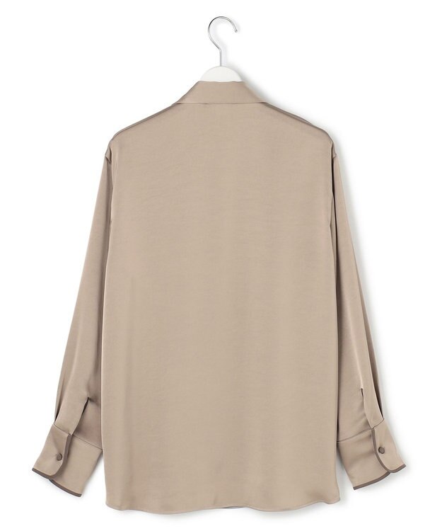 ICB L 【WEB＆一部店舗限定】 DrapySatin ボウタイブラウス モカ系