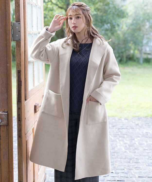 Tiaclasse 【洗える】ケーブル編みドルマンニットトップス ネイビー