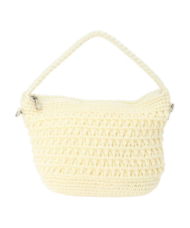 Green Parks ・ｃａｃｈｅ　ｃａｃｈｅ　柄編みワンハンドルミニバッグ Ivory