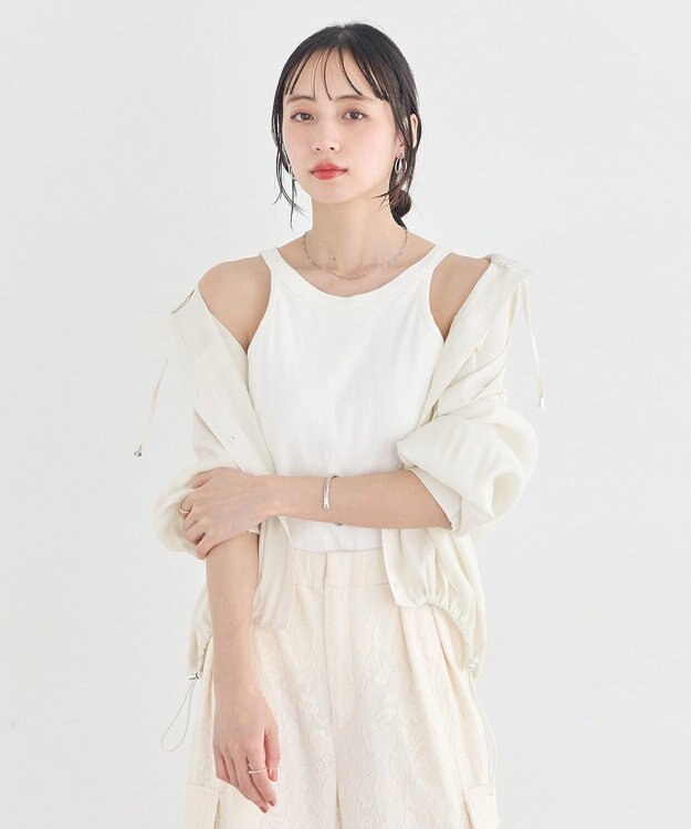 earth music&ecology アメスリテレコタンクトップ Ivory