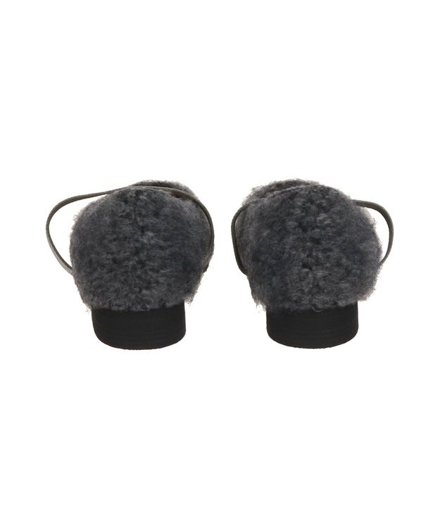 Bridget Birkin 【Bridget Birkin】エラスティックバンドもこもこスクエアバレエシューズ ダークグレー