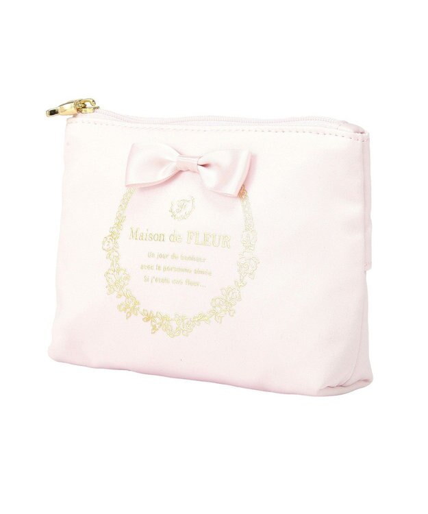 Maison de FLEUR サテンリボンティッシュケース Pink