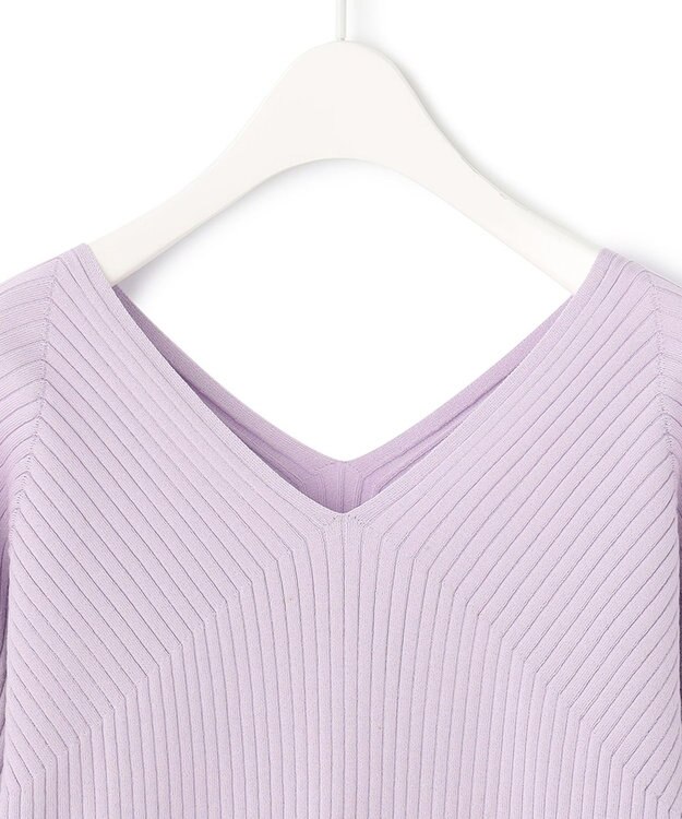 ICB 【洗える】コットンポリエステルリブ プルオーバー ライラック系