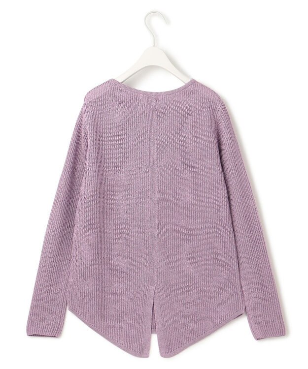 ICB L 【洗える】 ペーパーブレンドシャインニット プルオーバー グレープ系