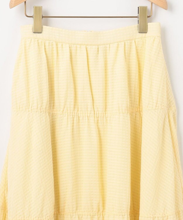組曲 L 【WEB限定】ステッチストライプドビー ギャザースカート イエロー系