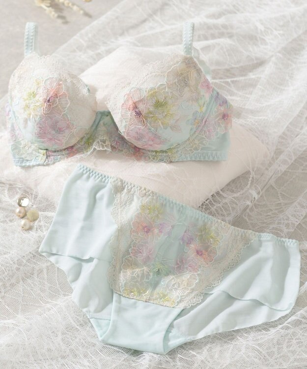 Wing Wing Lesiage　【2760シリーズ】　ブラジャー　ふっくらまる胸　カップ肌側綿混素材　ウイング／ワコール　PB2760 ターコイズ