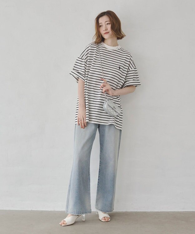 WEGO 【ユニセックス着用ITEM】別注USPOLO　ヘビーウエイトBIGT（S） ホワイトボーダー