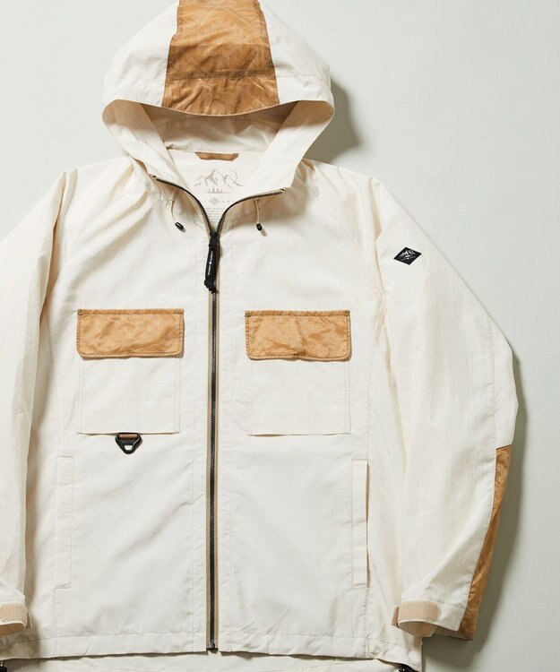 JOSEPH ABBOUD MOUNTAIN 【UNISEX】軽量/撥水 リップワッシャーコンビ マウンテンパーカー ホワイト系