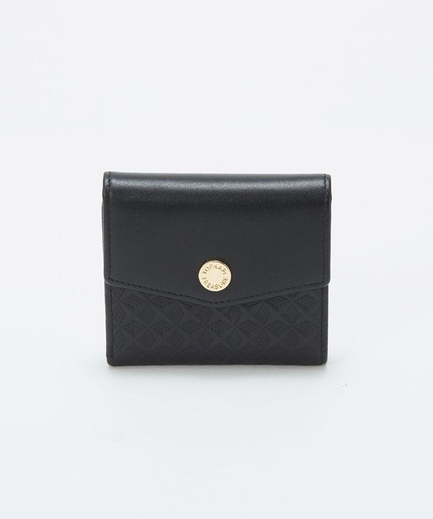 TOPKAPI 【TREASURE TOPKAPI】スムースレザー 幾何柄 二つ折り財布 ブラック