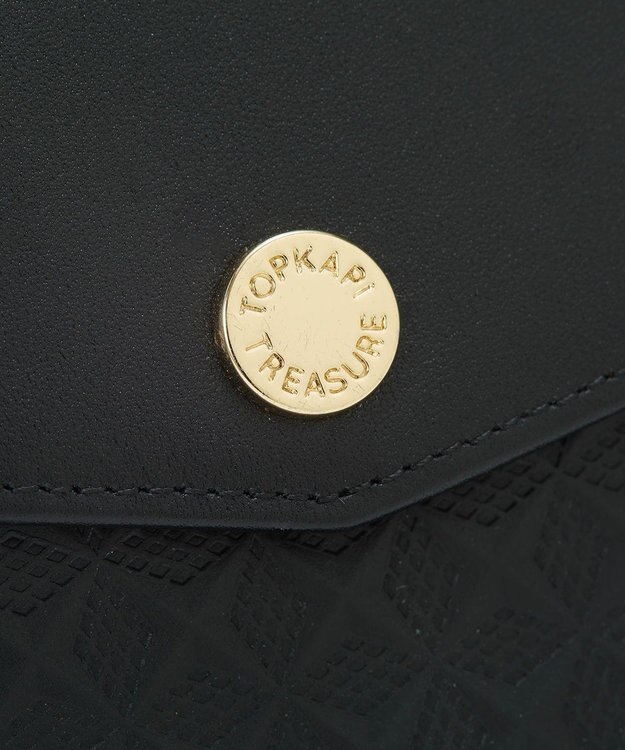 TOPKAPI 【TREASURE TOPKAPI】スムースレザー 幾何柄 二つ折り財布 ブラック