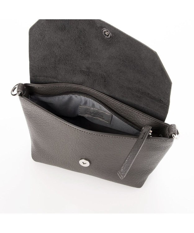 UNBILLION カシュカシュ cachecache / ミニショルダー付きソフトレザー調ミニトートバッグ ダークグレー