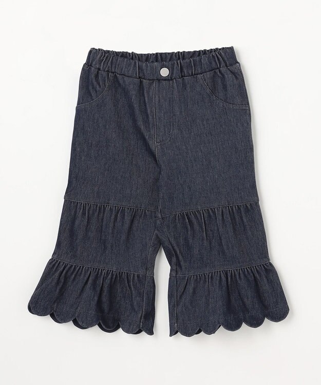 組曲 KIDS 【110-140㎝】ティアードデニムパンツ ネイビー