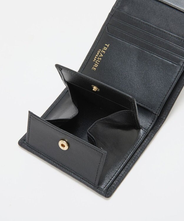 TOPKAPI 【TREASURE TOPKAPI】スムースレザー 幾何柄 二つ折り財布 ブラック