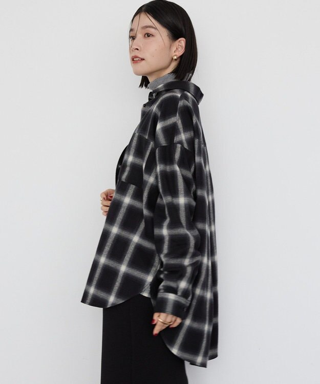 AMERICAN HOLIC バックタックチェックビエラシャツ Black